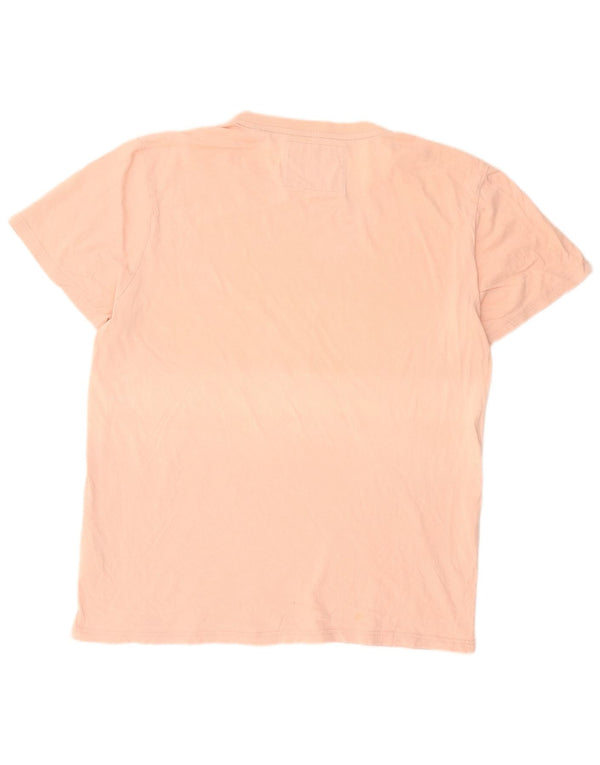Superdry Ανδρικό γραφικό T-Shirt Top 3XL Ροζ Βαμβακερό