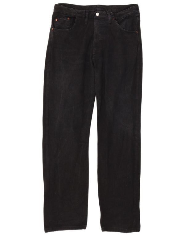 Levi's Mens 501 Straight Jeans W38 L32 Μαύρο βαμβακερό