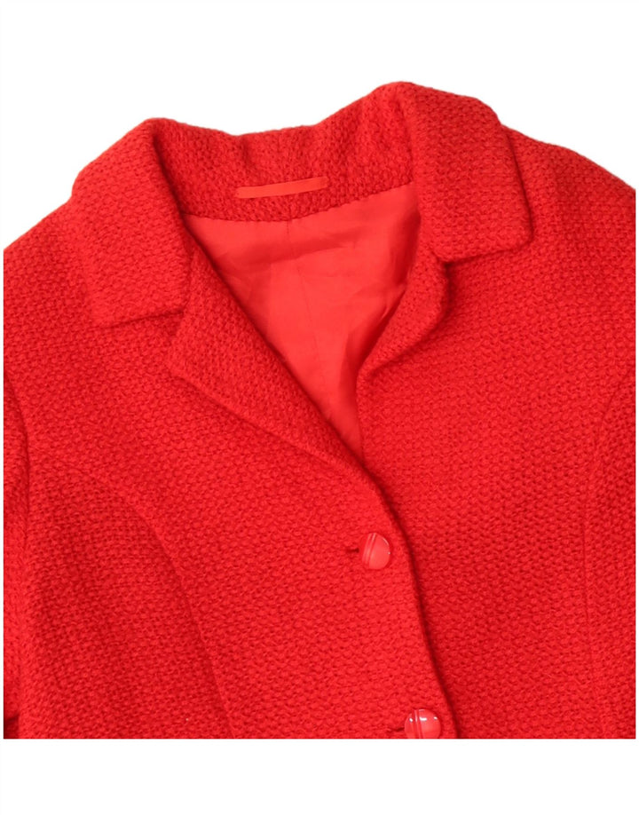 VINTAGE Γυναικείο σακάκι σακάκι με 4 κουμπιά UK 16 μεγάλο κόκκινο