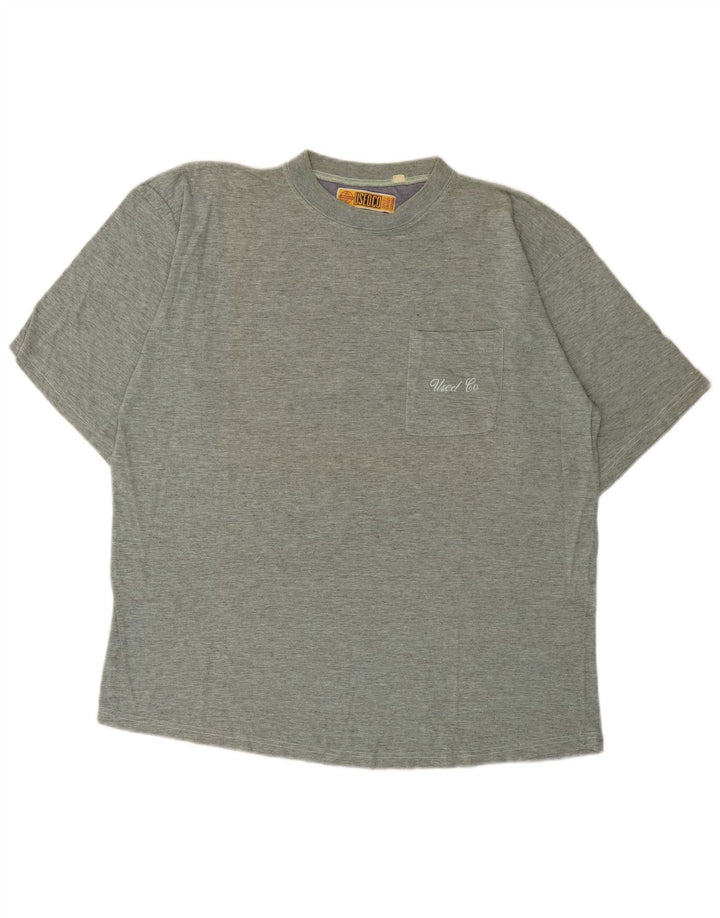 Vintage Ανδρικό T-Shirt Top Large Grey Flecked