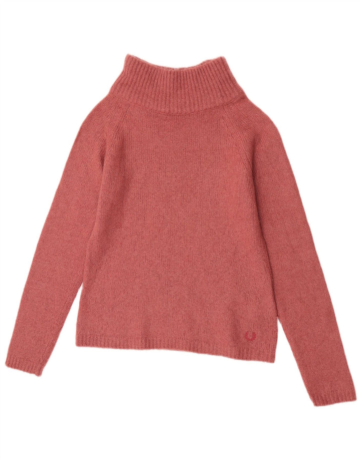 Fred Perry γυναικείο πουλόβερ με λαιμόκοψη χελώνας UK 10 Small Pink