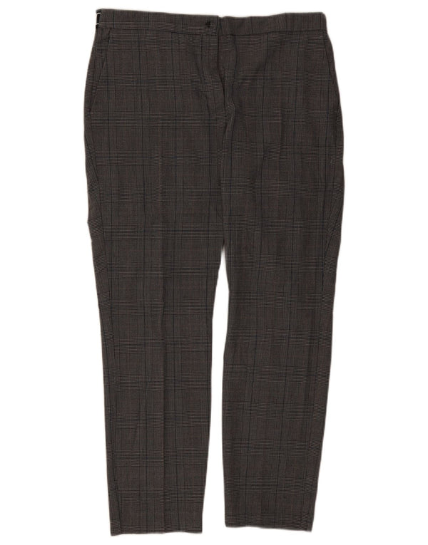 Zara Γυναικείο Slim Chino Παντελόνι XL W32 L27 Grey Check Polyester