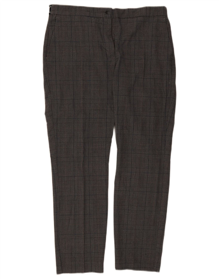 Zara Γυναικείο Slim Chino Παντελόνι XL W32 L27 Grey Check Polyester