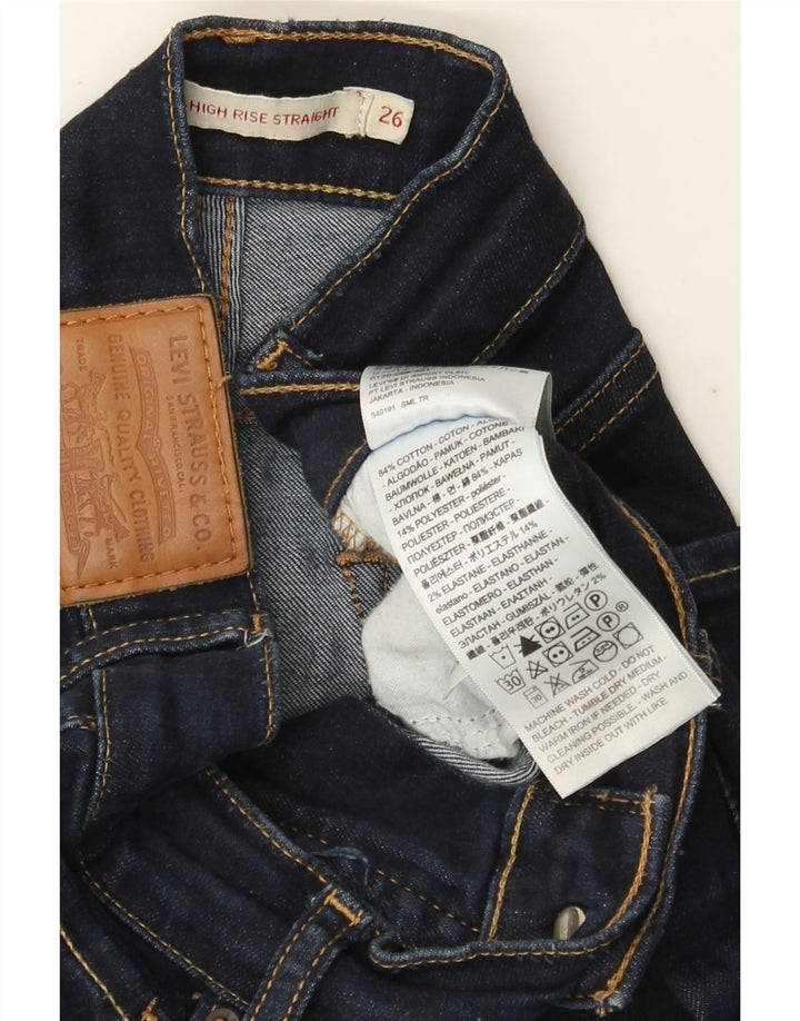 Levi's γυναικείο 724 ψηλό ίσιο τζιν W26 L30 Navy Blue Cotton