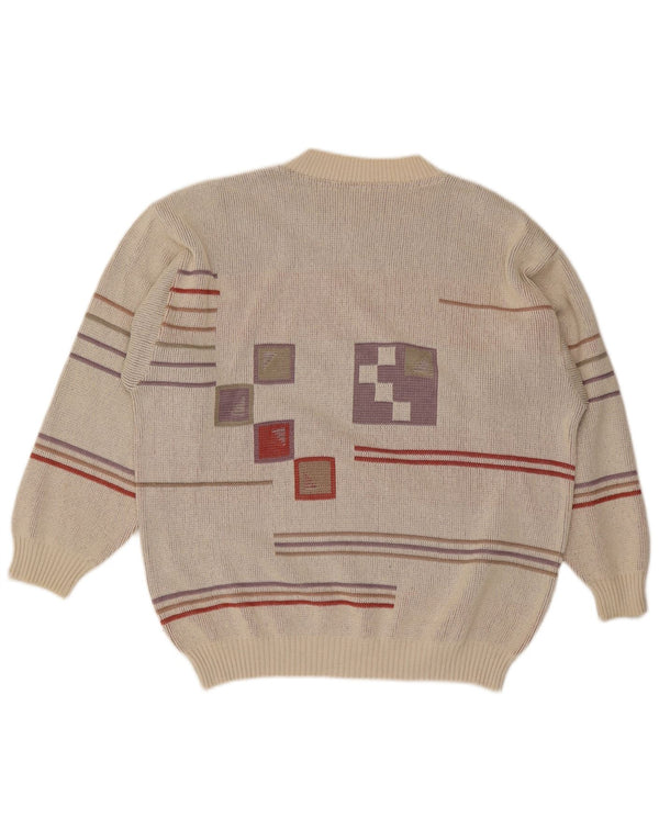 Vintage Ανδρικό πουλόβερ με λαιμόκοψη IT 48/50 Medium Grey Geometric
