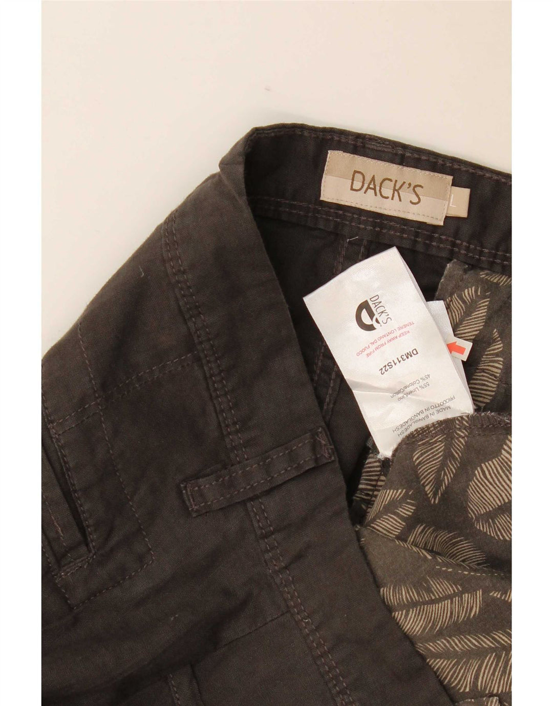 Ανδρικό παντελόνι Dack's Slim Cargo Large W34 L32 Γκρι λινό