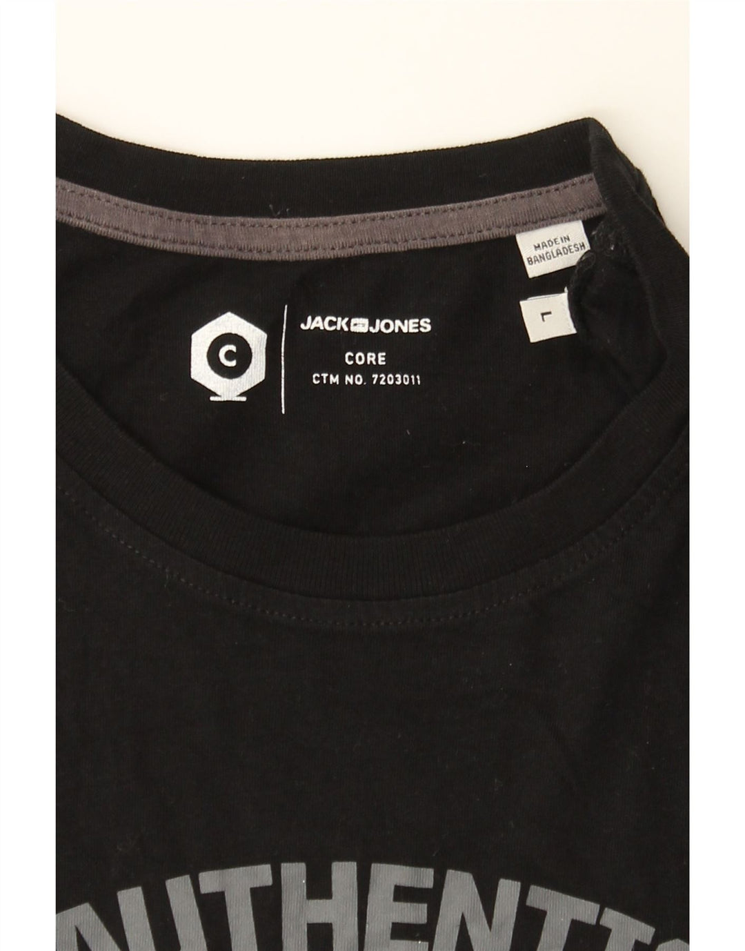 JACK & JONES Mens Core Graphic T-Shirt Top Large Black Cotton Vintage Jack & Jones and Second-Hand Jack & Jones from Messina Hembry 