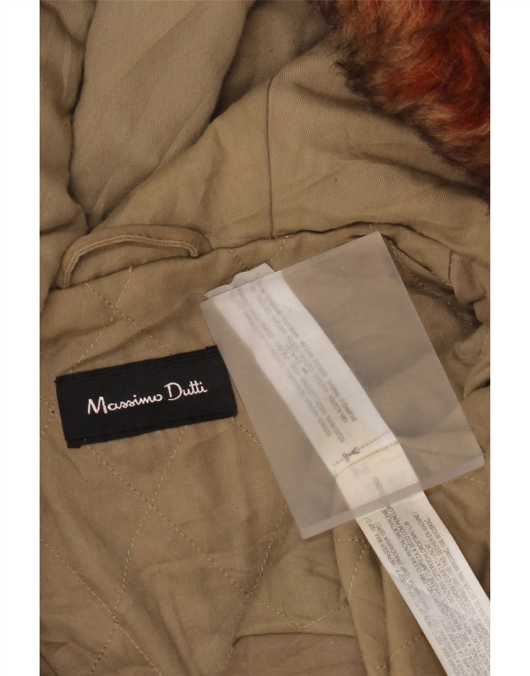 Massimo Dutti Γυναικείο μπουφάν Parka με κουκούλα UK 14 Medium Khaki Βαμβάκι