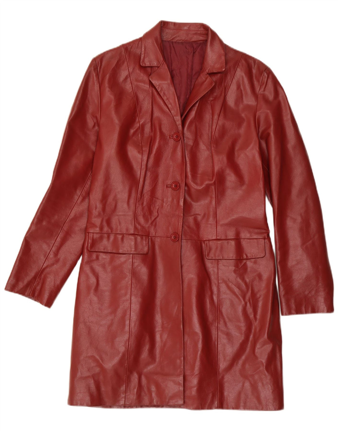 Vintage Γυναικείο Δερμάτινο Παλτό IT 48 XL Maroon