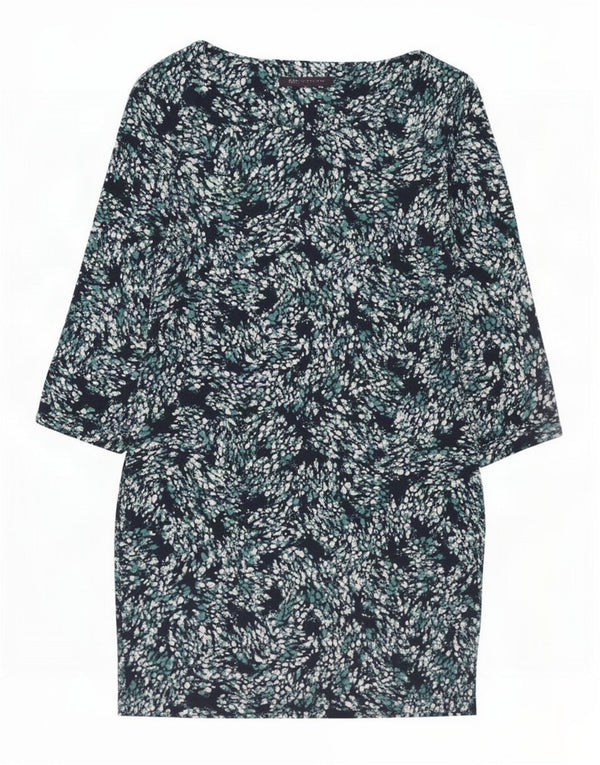 Marks & Spencer Γυναικείο Βασικό Φόρεμα UK 12 Medium Navy Blue Spotted