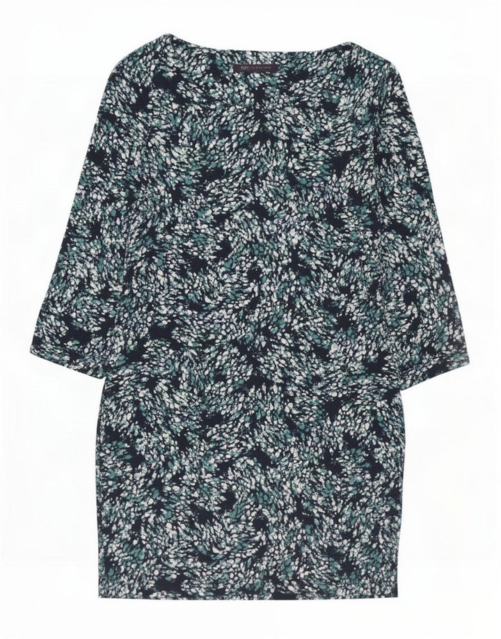 Marks & Spencer Γυναικείο Βασικό Φόρεμα UK 12 Medium Navy Blue Spotted