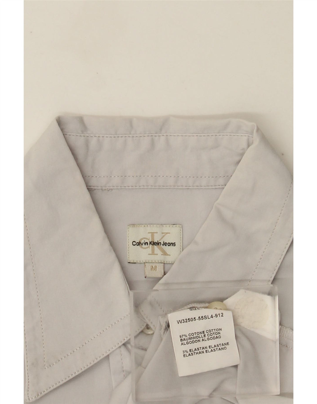 Calvin Klein Jeans Γυναικείο Πουκάμισο UK 12 Μεσαίο Γκρι βαμβακερό