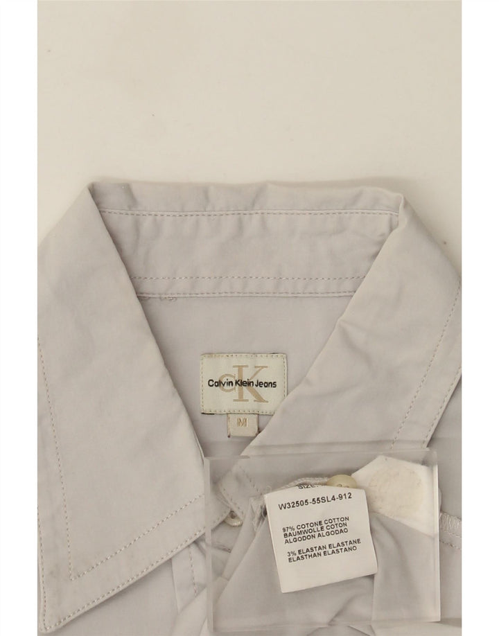 Calvin Klein Jeans Γυναικείο Πουκάμισο UK 12 Μεσαίο Γκρι βαμβακερό