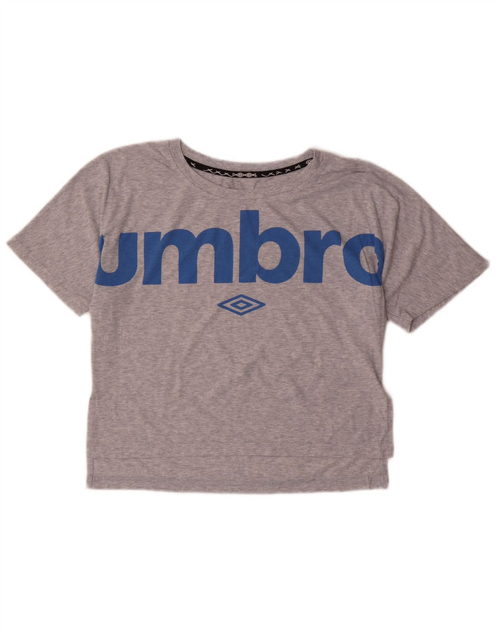 Γυναικείο γραφικό μπλουζάκι UMBRO τοπ 14 μεσαίου γκρι πολυεστέρας