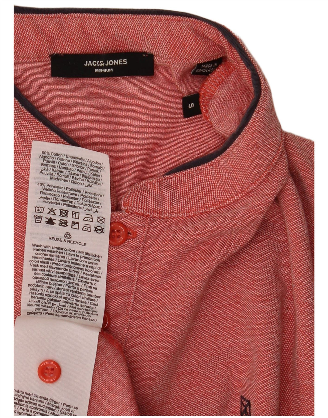 Ανδρικό μπλουζάκι πόλο Jack & Jones, μικρό κόκκινο βαμβακερό