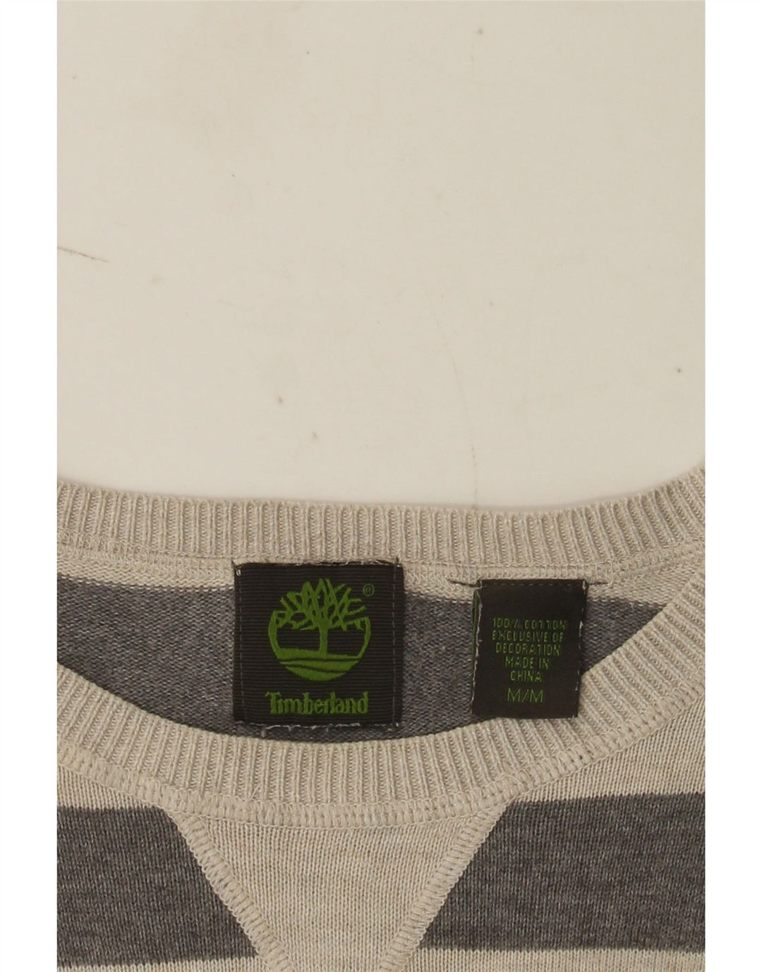 Ανδρικό πουλόβερ Timberland Crew Neck, Βαμβακερό μεσαίο γκρι ριγέ