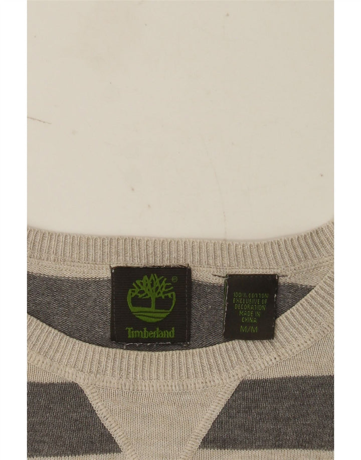Ανδρικό πουλόβερ Timberland Crew Neck, Βαμβακερό μεσαίο γκρι ριγέ