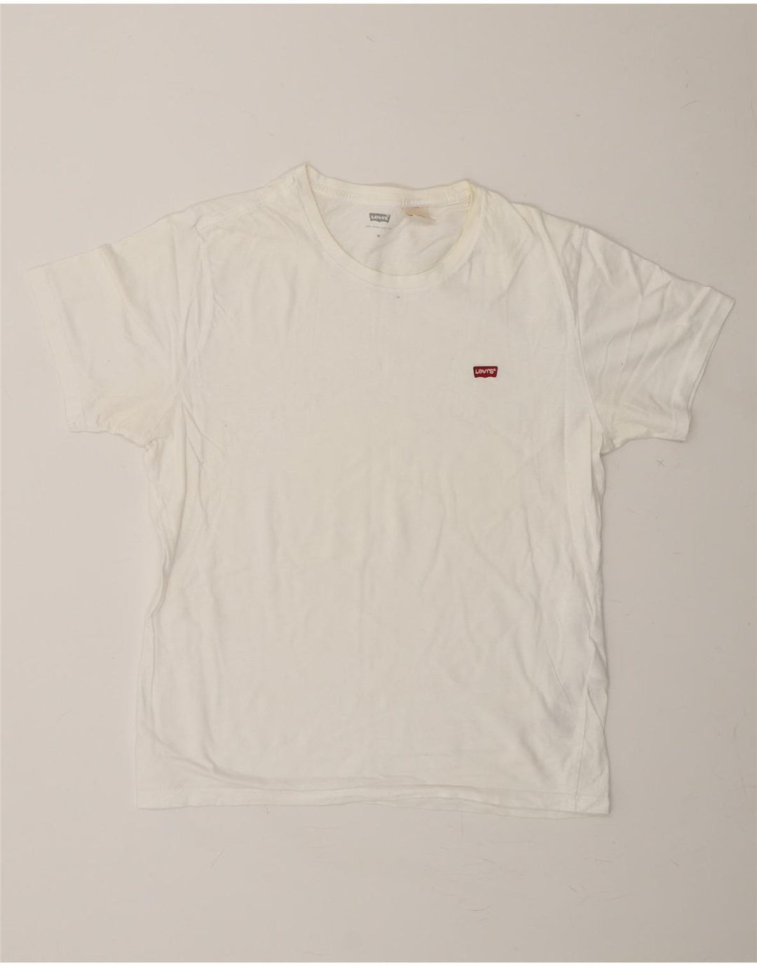 LEVI'S Womens T-Shirt Top UK 14 Medium White Cotton Vintage Levi's and Second-Hand Levi's from Messina Hembry 