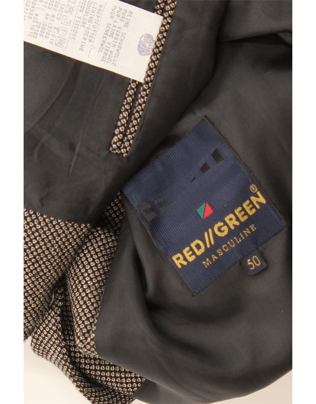 REDGREEN Ανδρικό σακάκι μπλέιζερ με 3 κουμπιά EU 50 Μεγάλο μαλλί με γκρι στίγματα