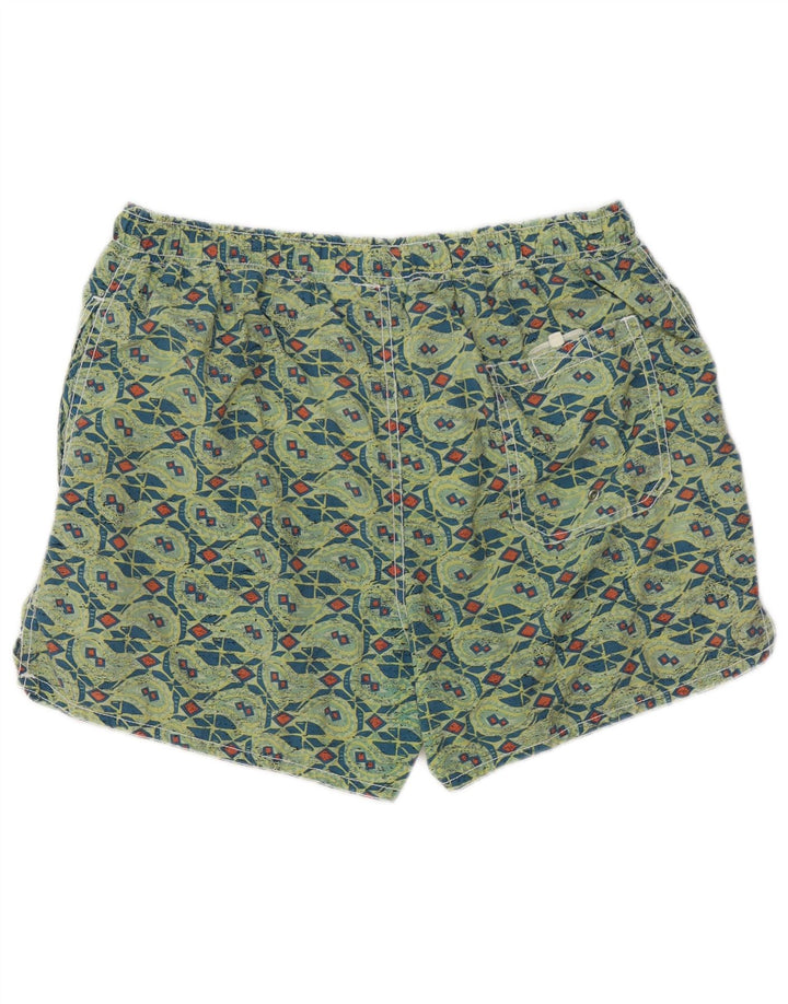 SANTO STEFANO Ανδρικό σορτς κολύμβησης Μεσαίου πράσινου γεωμετρικού πολυαμιδίου