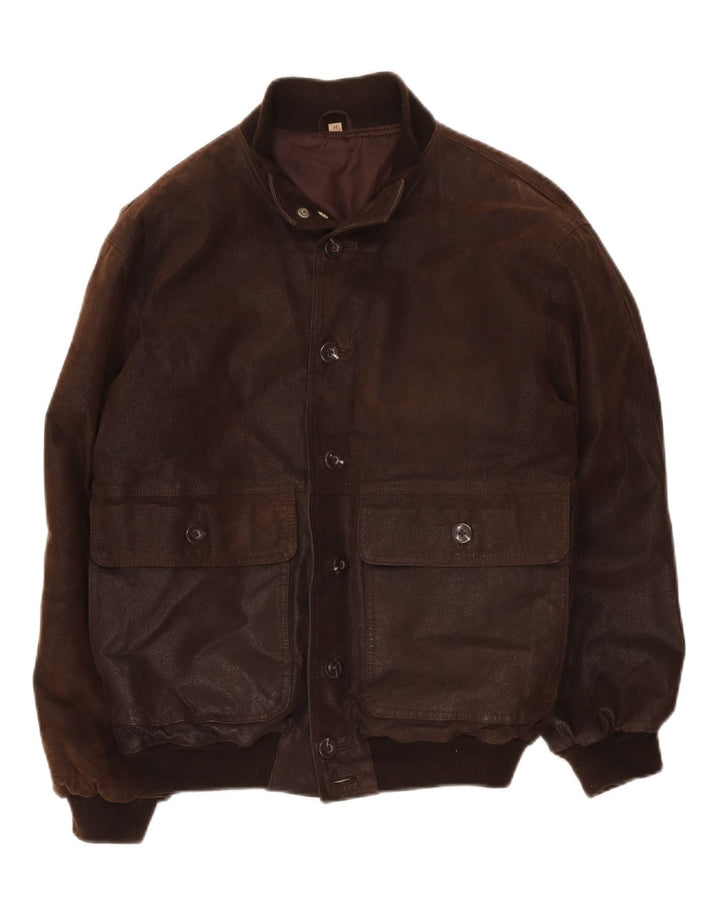 Vintage Ανδρικό Bomber Δερμάτινο Μπουφάν IT 48 Μεσαίο Καφέ