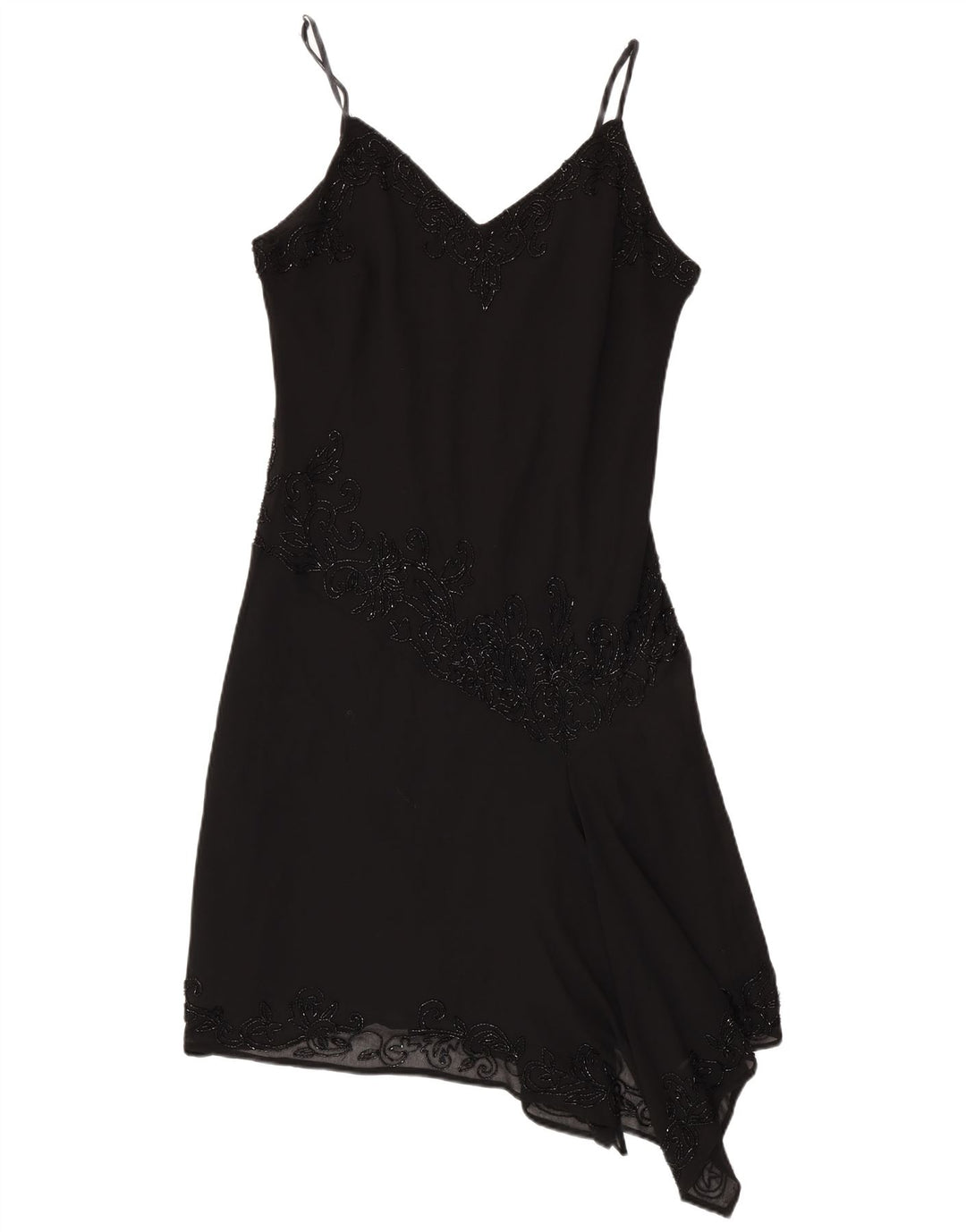 JMD Γυναικείο Asymmetric Slip Dress UK 12 Medium Black Polyester