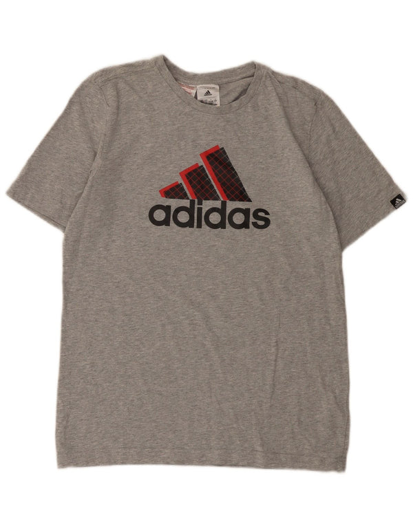 Adidas Boys Graphic T-Shirt Top 13-14 ετών Γκρι βαμβακερό