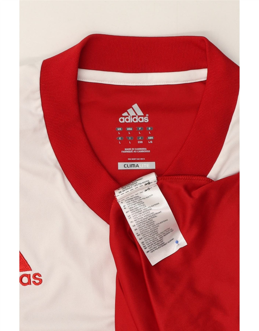 ADIDAS Mens Graphic T-Shirt Top Large Red Colourblock Polyester