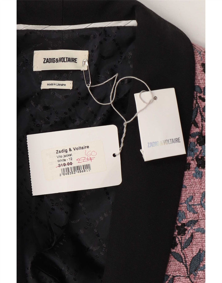 ZADIG & VOLTAIRE Γυναικείο σακάκι μπλέιζερ EU 40 Medium Pink Floral Designer