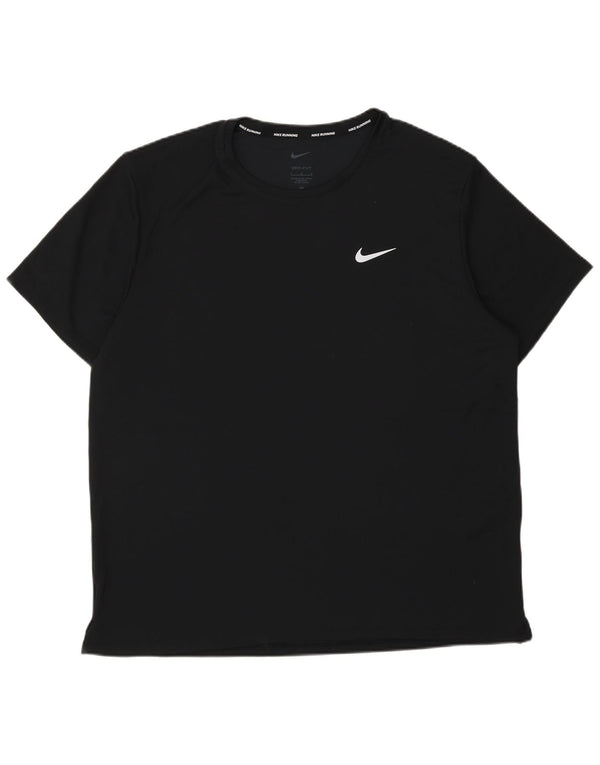 Ανδρικό γραφικό μπλουζάκι Nike Dri Fit, μαύρο πολυεστέρα