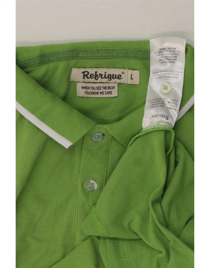 Ανδρικό πουκάμισο πόλο Refrigiwear Μεγάλο πράσινο βαμβακερό