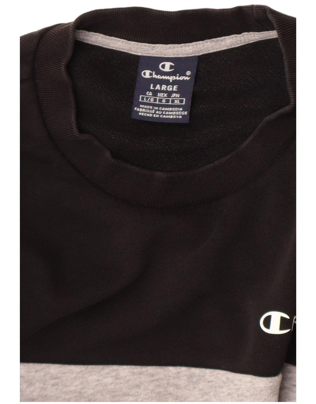 Ανδρικό γραφικό φούτερ Champion Jumper Large Black Colourblock
