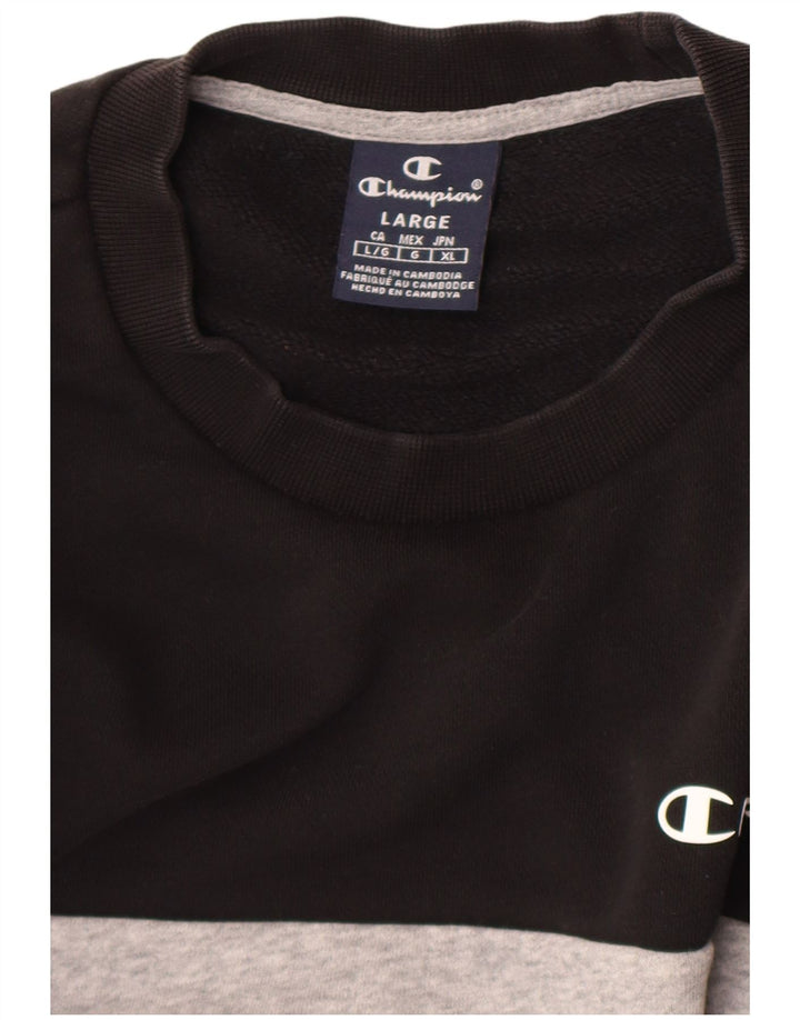 Ανδρικό γραφικό φούτερ Champion Jumper Large Black Colourblock