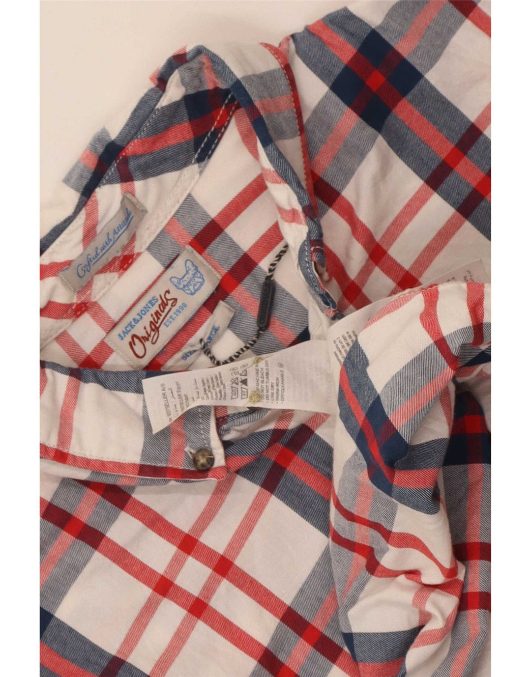 Jack & Jones Ανδρικό κοντομάνικο πουκάμισο μεγάλο λευκό βαμβακερό
