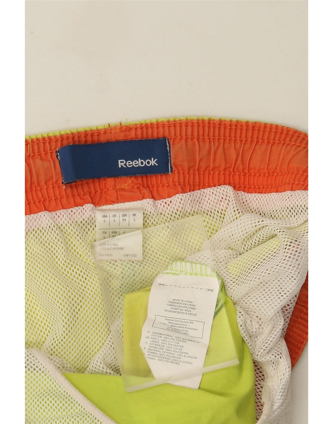 Ανδρικό σορτς κολύμβησης Reebok σε μεγάλο κίτρινο πολυεστέρα
