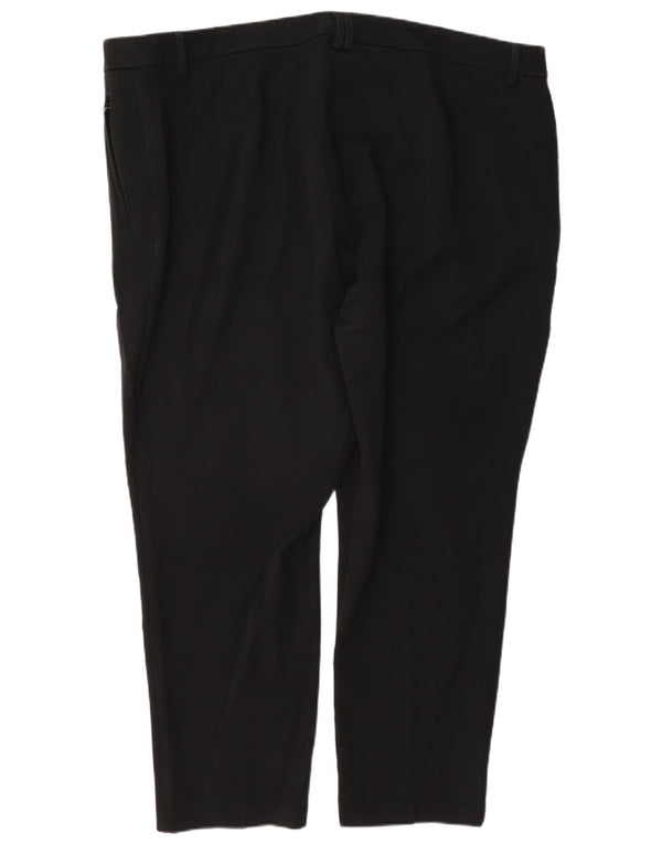 Marks & Spencer Γυναικείο ίσιο casual παντελόνι UK 24 4XL W46 L28 μαύρο