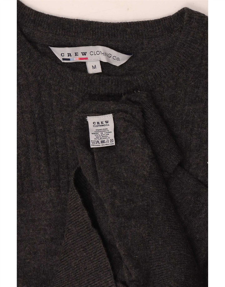 Crew Clothing Ανδρικό πουλόβερ με λαιμόκαυστο μεσαίο γκρι νάιλον