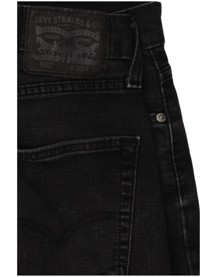 Levi's Mens 502 Regular Fit Straight Jeans W33 L32 Μαύρο
