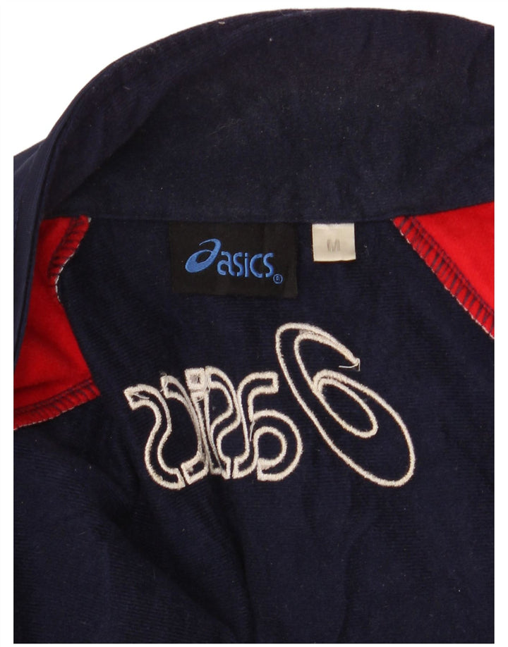 Ανδρική φόρμα γυμναστικής γραφική ASICS Top μπουφάν Medium Navy Blue Colourblock