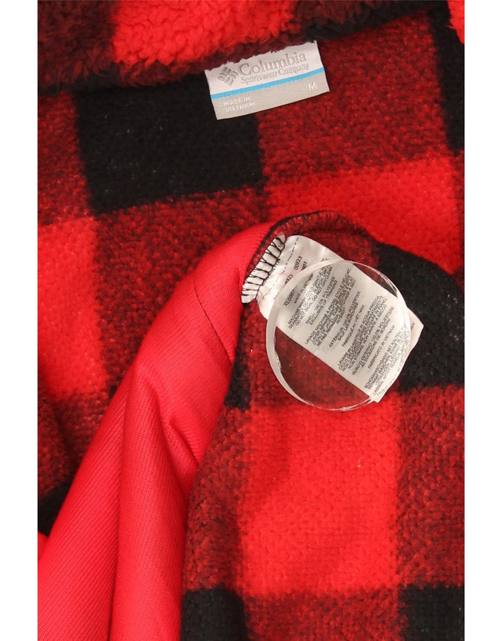 Columbia Γυναικείο Fleece Jacket UK 14 Medium Red Gingham Polyester