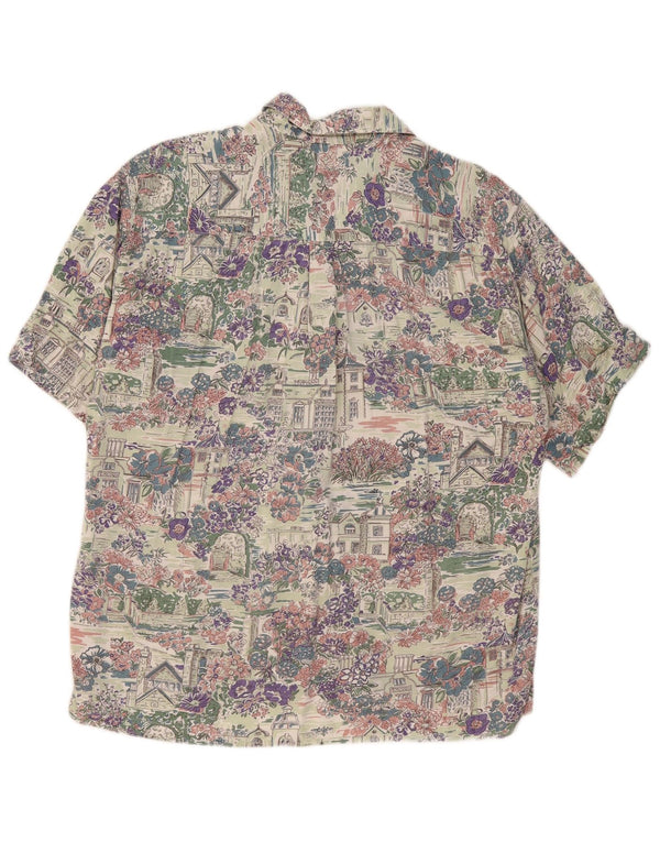 Ανδρικό κοντομάνικο πουκάμισο ELEGANCE μέγεθος 41/42 Μεγάλο πολύχρωμο φλοράλ