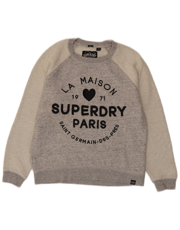 Γυναικείο γραφικό φούτερ Superdry Jumper UK 10 Small Grey Colourblock