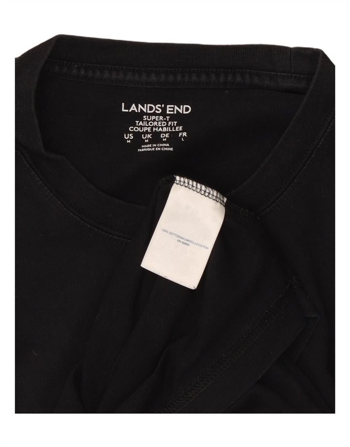 Ανδρικό T-Shirt LANDS END Tailored Fit Top Μεσαίο μαύρο βαμβακερό