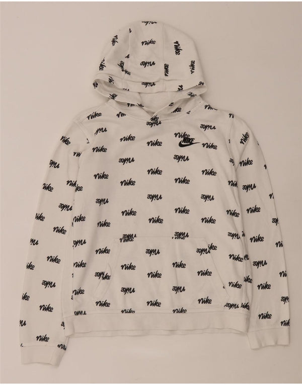 Nike Boys Graphic Standard Fit Jumper με κουκούλα 13-14 ετών XL Λευκό βαμβακερό