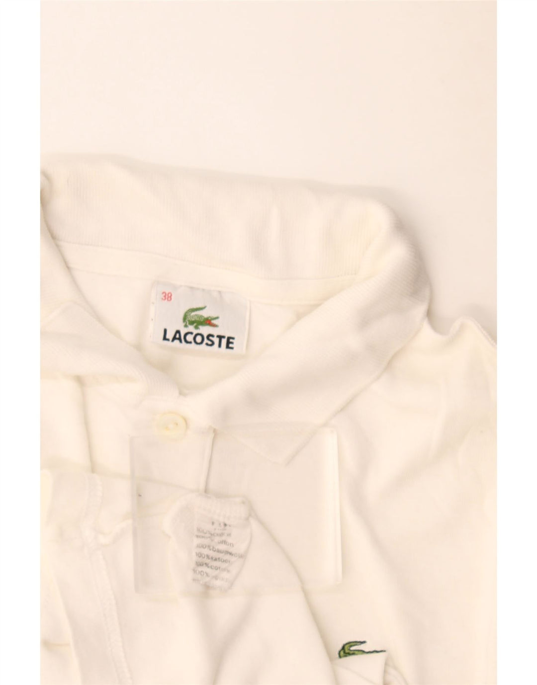 Γυναικείο πουκάμισο Polo Lacoste Νούμερο 38 Βαμβακερό μεσαίο υπόλευκο