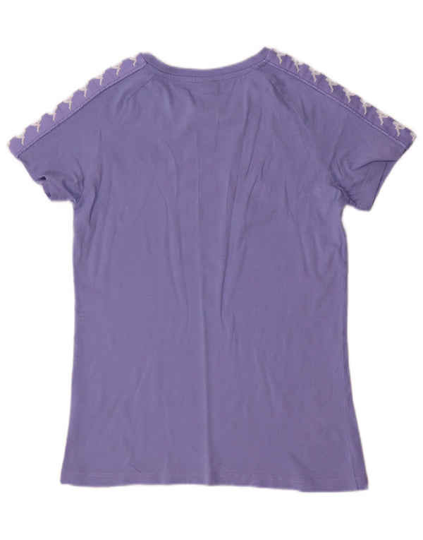 Kappa Γυναικείο T-Shirt Top UK 14 Large μωβ βαμβακερό