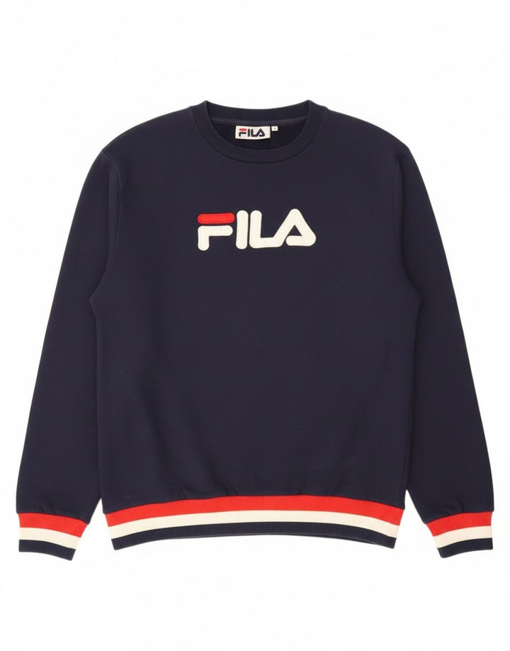 Ανδρικό γραφικό φούτερ Fila Jumper Medium Navy Blue Βαμβακερό