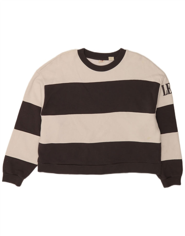 Γυναικεία φούτερ Levi's Oversized Crop Jumper UK 14 Medium Μαύρο ριγέ