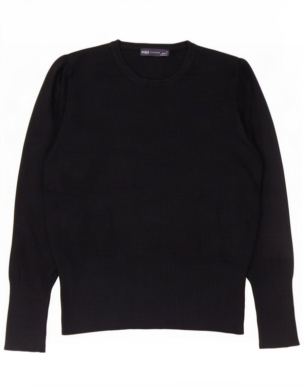 Marks & Spencer Γυναικείο πουλόβερ με λαιμόκοψη UK 12 Medium Black