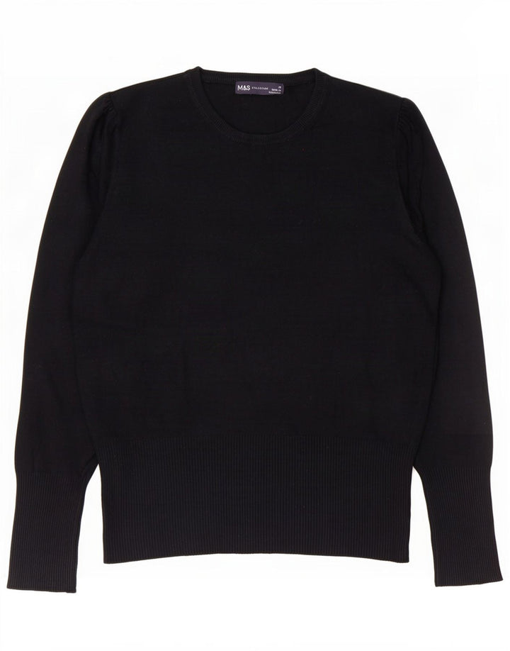 Marks & Spencer Γυναικείο πουλόβερ με λαιμόκοψη UK 12 Medium Black